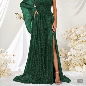 YISIKADO Asymmetrical Strapless Split Evening Gown